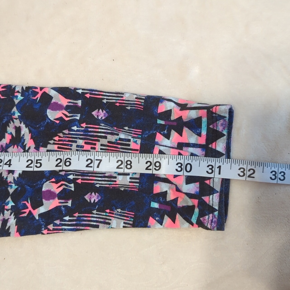 No Boundaries Neon Pink And Blue Print Geometric Leggings Size large (11-13) - Picture 7 of 7
